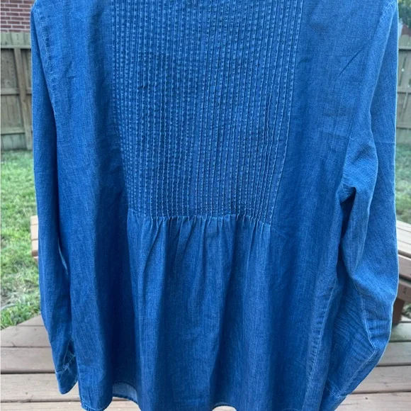 J. Jill Blue Denim Shirt - Picture 3 of 4